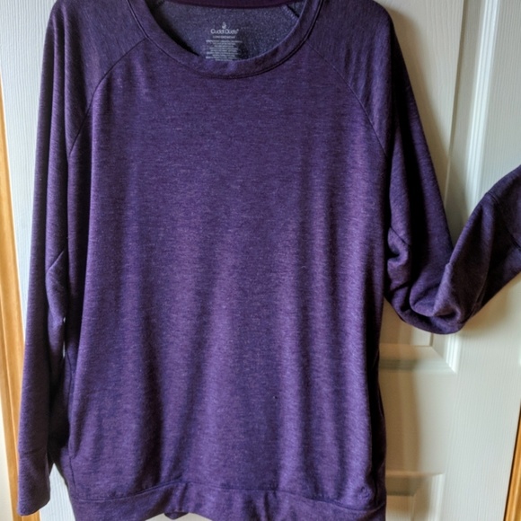 Cuddleduds Comfortwear Tops - CuddlDuds Comfortwear Purple Long Sleeve Top 1X